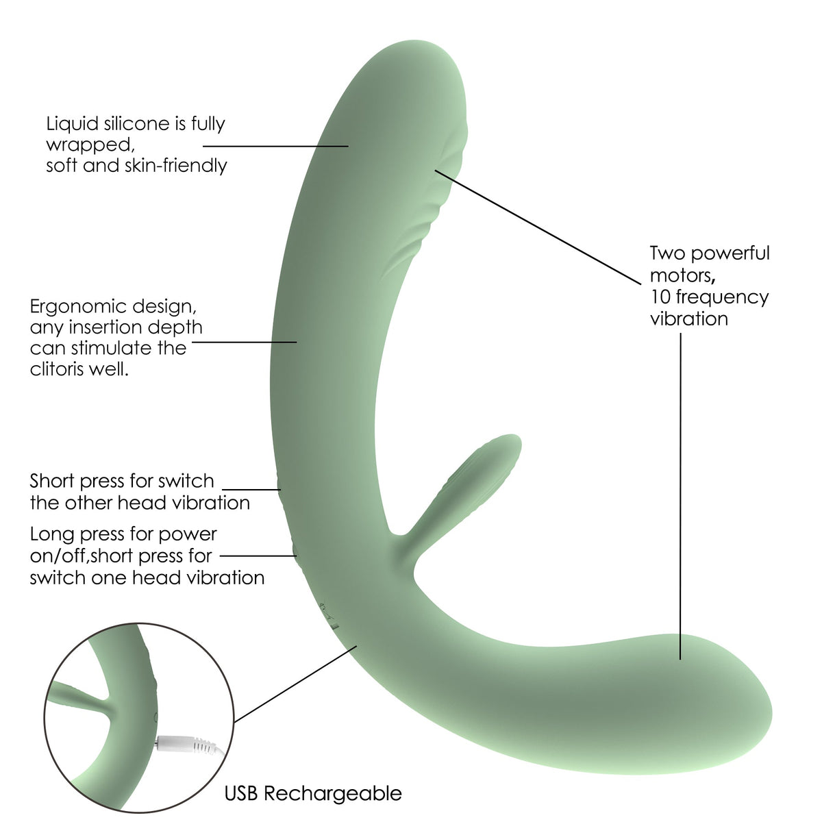 Vibrador Strap-On Dou Sally Winyi Wy0622 - vibradores - envio discreto a Colombia - producto de bienestar íntimo