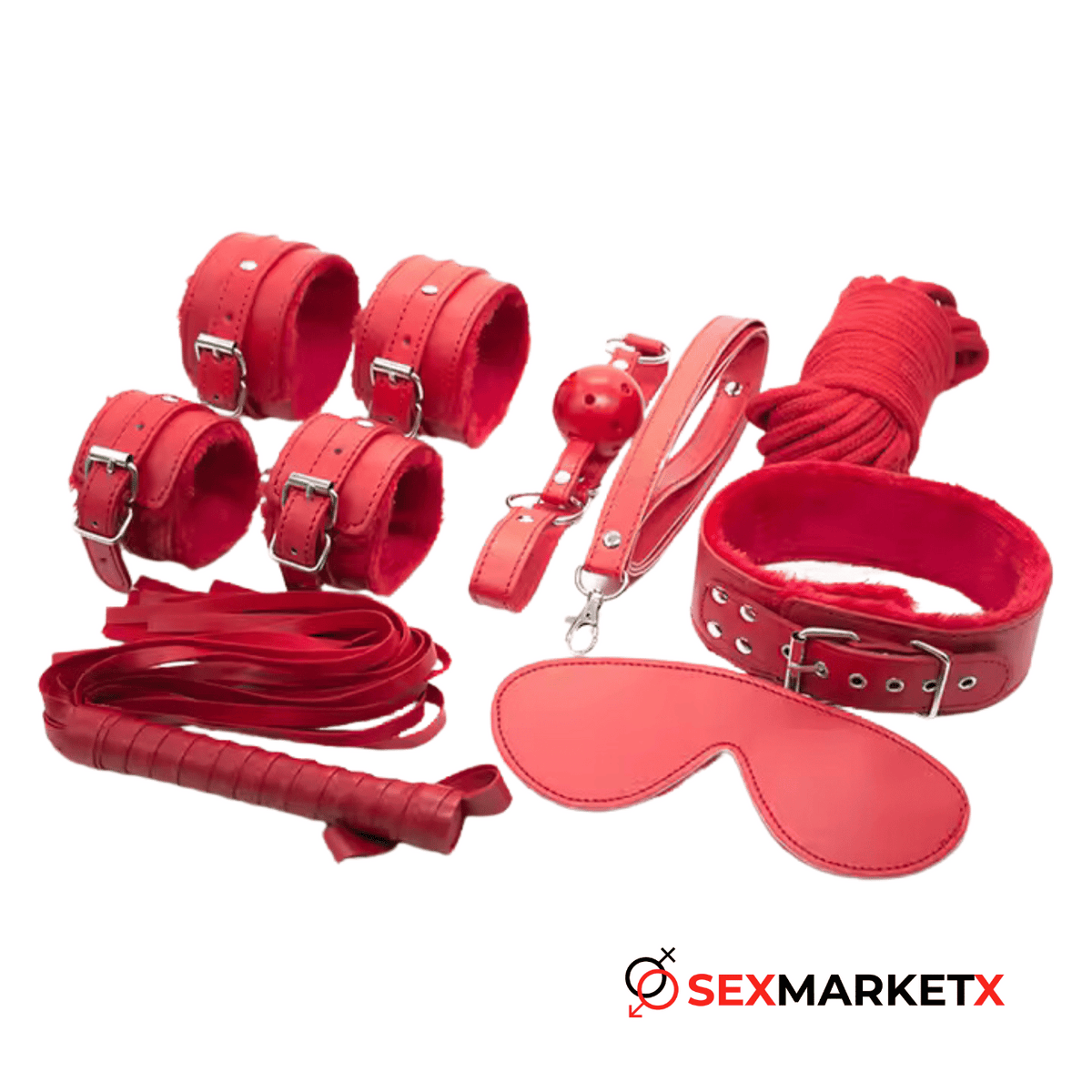 Kit sado 10 piezas_Rojo - bondage - envio discreto a Colombia - producto de bienestar íntimo
