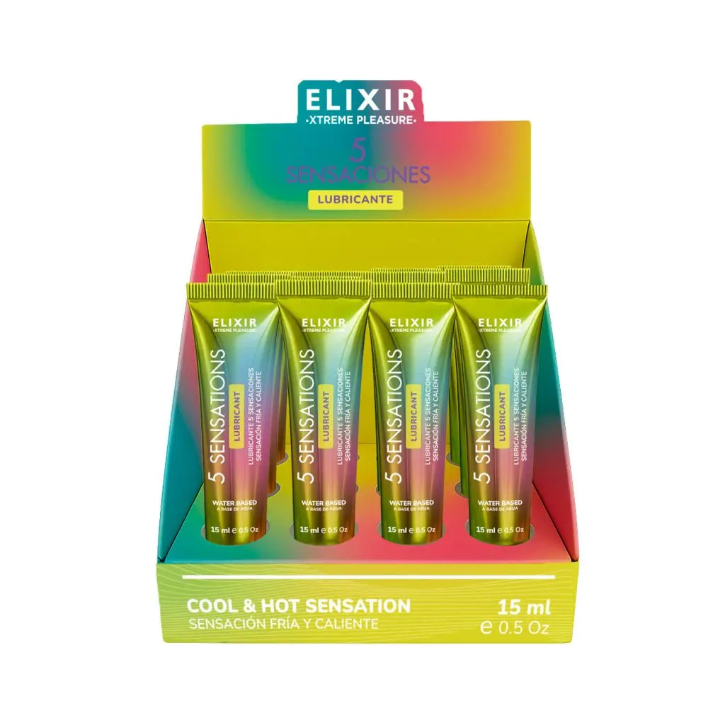 Lubricante 5 Sensaciones Elixir 15ML - lubricantes - envio discreto a Colombia - producto de bienestar íntimo