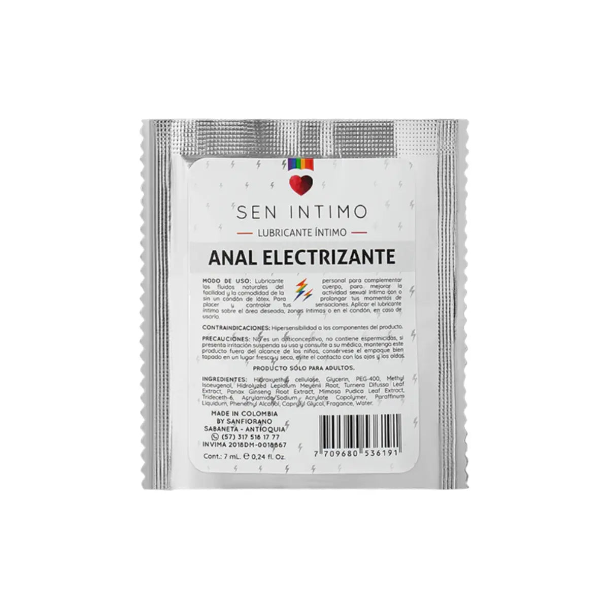 Lubricante Anal Electrizante 7ml - anales - envio discreto a Colombia - producto de bienestar íntimo