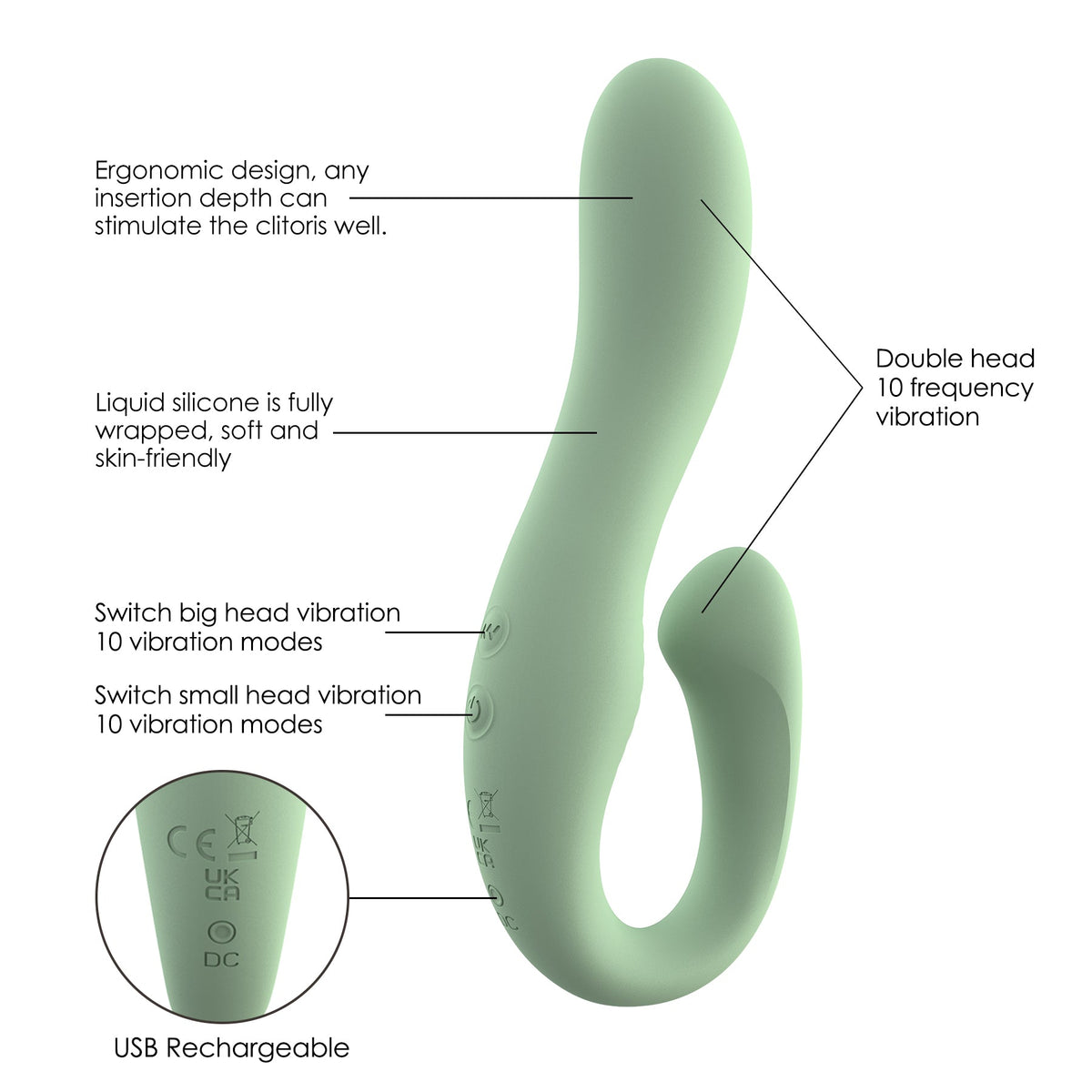 Vibrador Doble Estimulación Selina Winyi Wy0624 - vibradores - envio discreto a Colombia - producto de bienestar íntimo