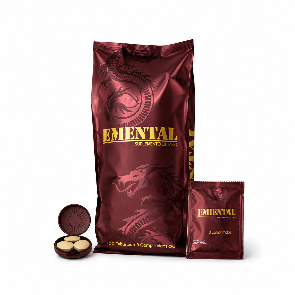 Pastilla Emental Comprimido (200x3) Bolsa Grande - potenciadores - envio discreto a Colombia - producto de bienestar íntimo