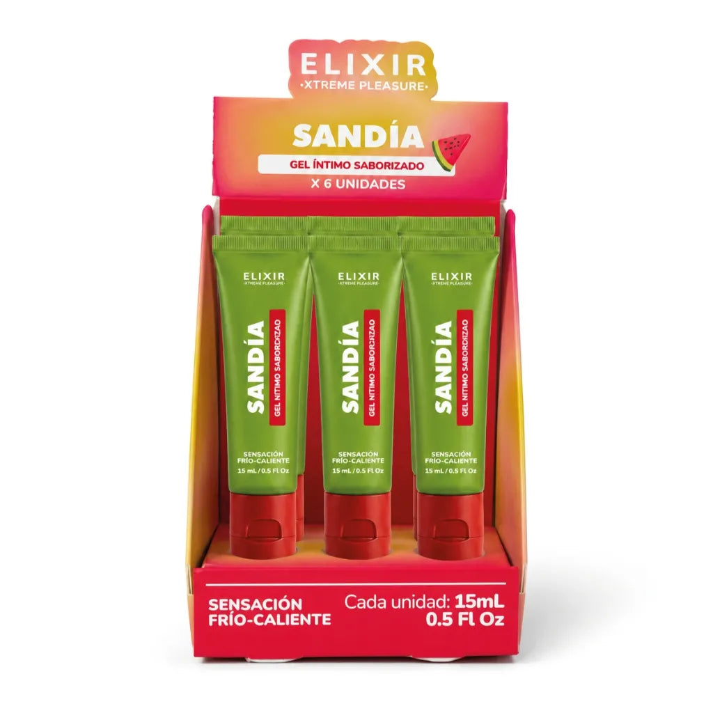 Gel Íntimo Saborizado Sandía Elixir 15ml - lubricantes - envio discreto a Colombia - producto de bienestar íntimo