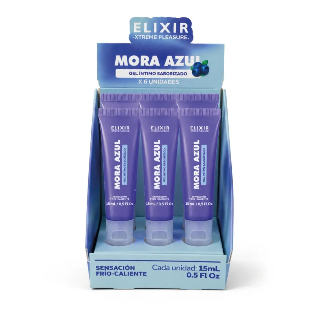 Gel Íntimo Saborizado Mora Azul Elixir 15ml - lubricantes - envio discreto a Colombia - producto de bienestar íntimo