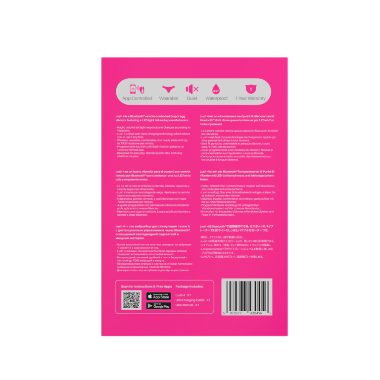 Lovense Lush 4 - disfraces - envio discreto a Colombia - producto de bienestar íntimo