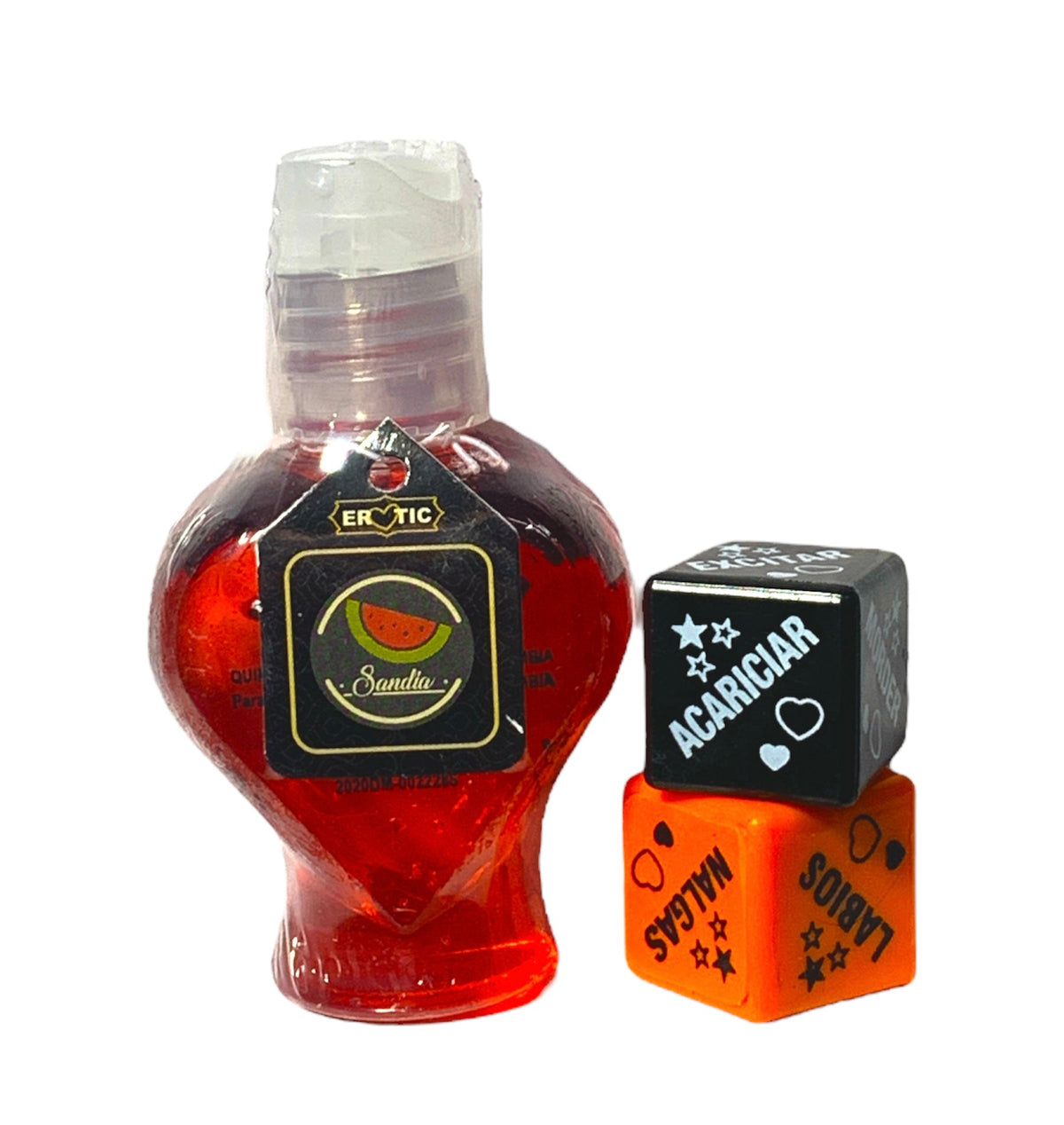 Lubricante Erotic Corazón con Dados 50ml - lubricantes - envio discreto a Colombia - producto de bienestar íntimo