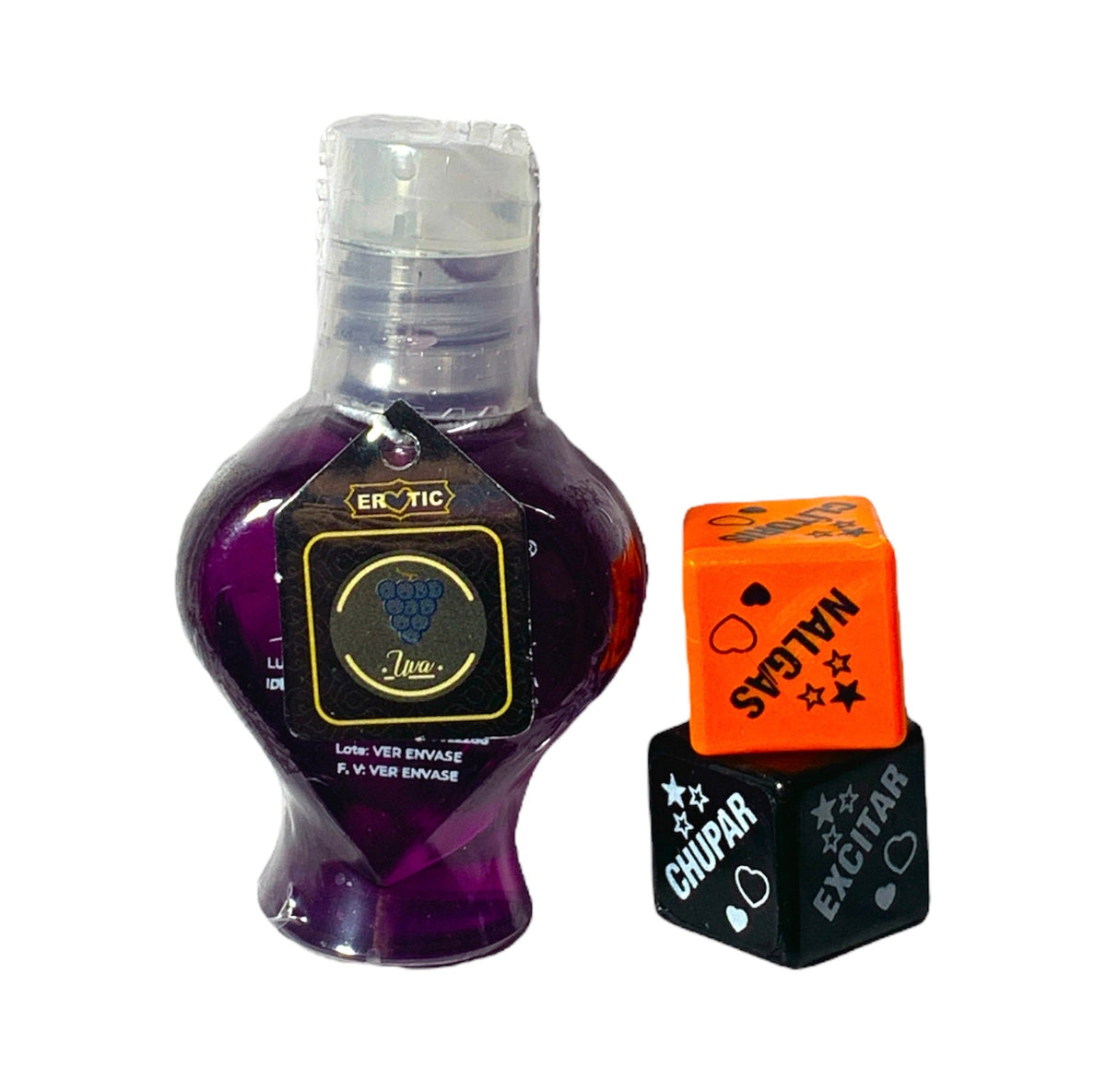 Lubricante Erotic Corazón con Dados 50ml - lubricantes - envio discreto a Colombia - producto de bienestar íntimo