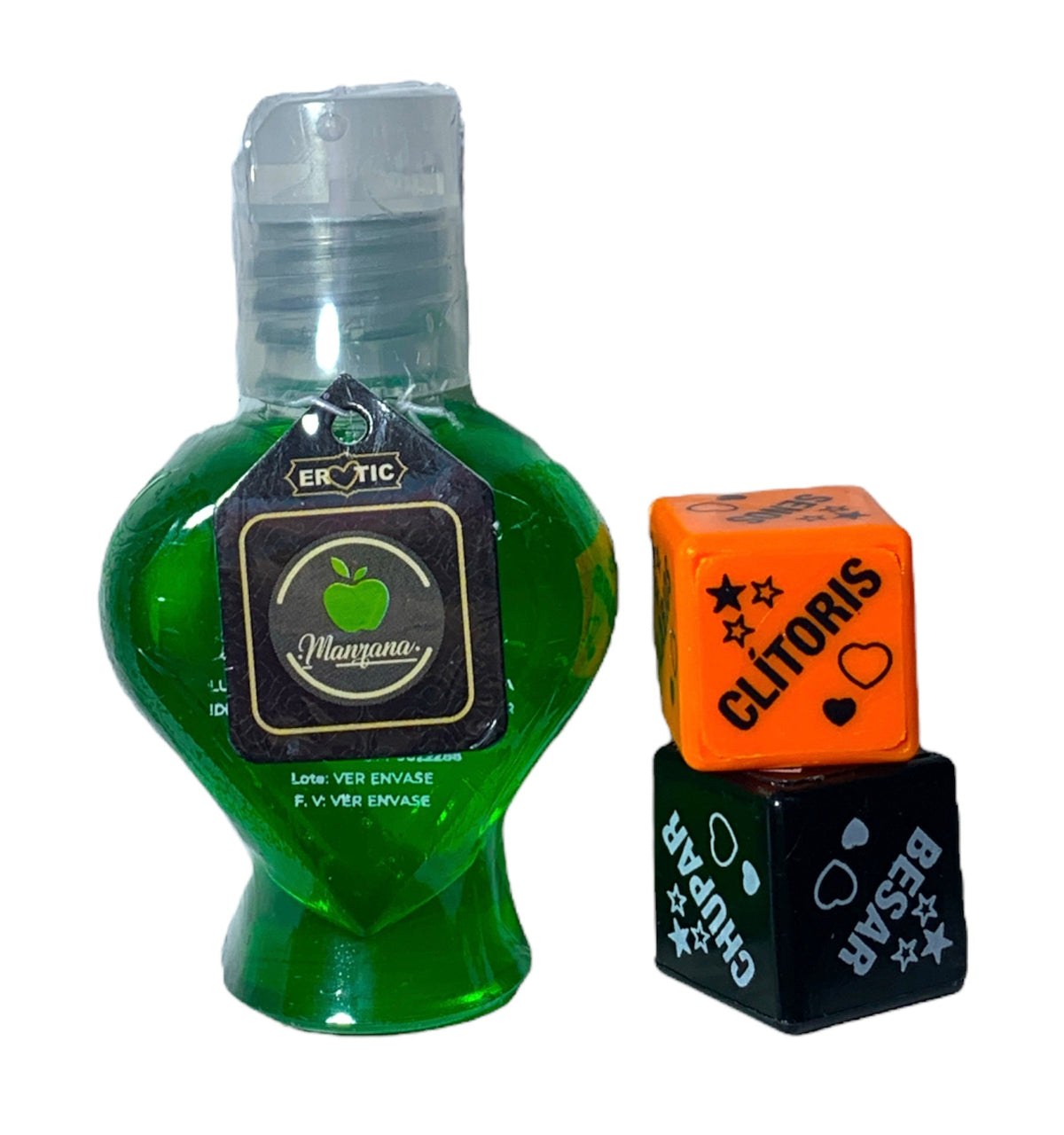 Lubricante Erotic Corazón con Dados 50ml - lubricantes - envio discreto a Colombia - producto de bienestar íntimo