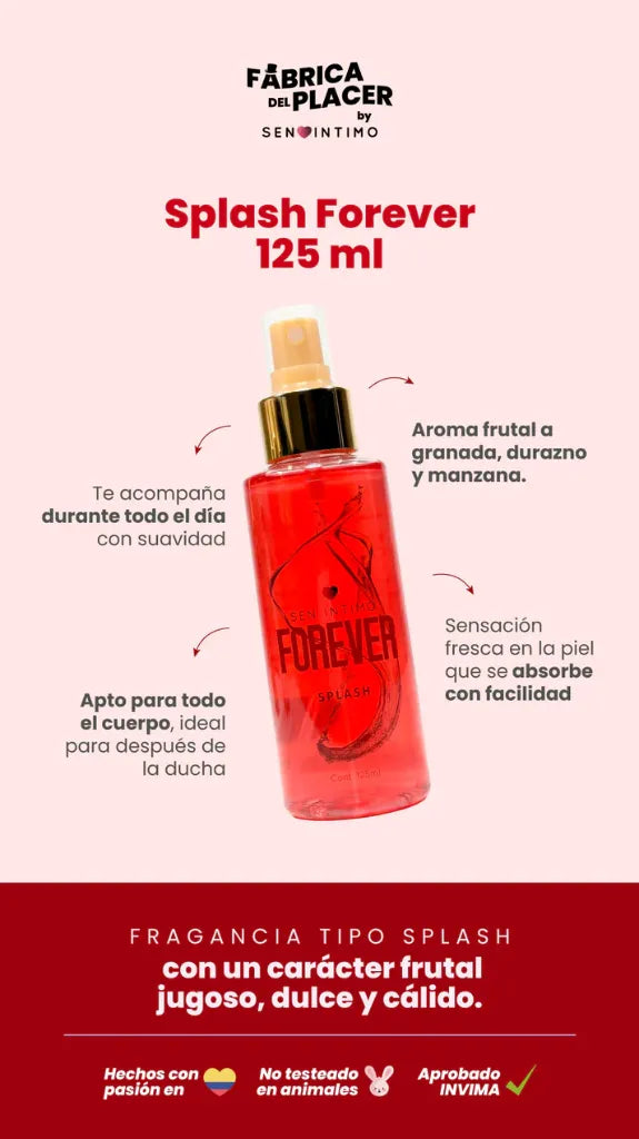 Splash Forever 125ml - estimulante sexual - envio discreto a Colombia - producto de bienestar íntimo