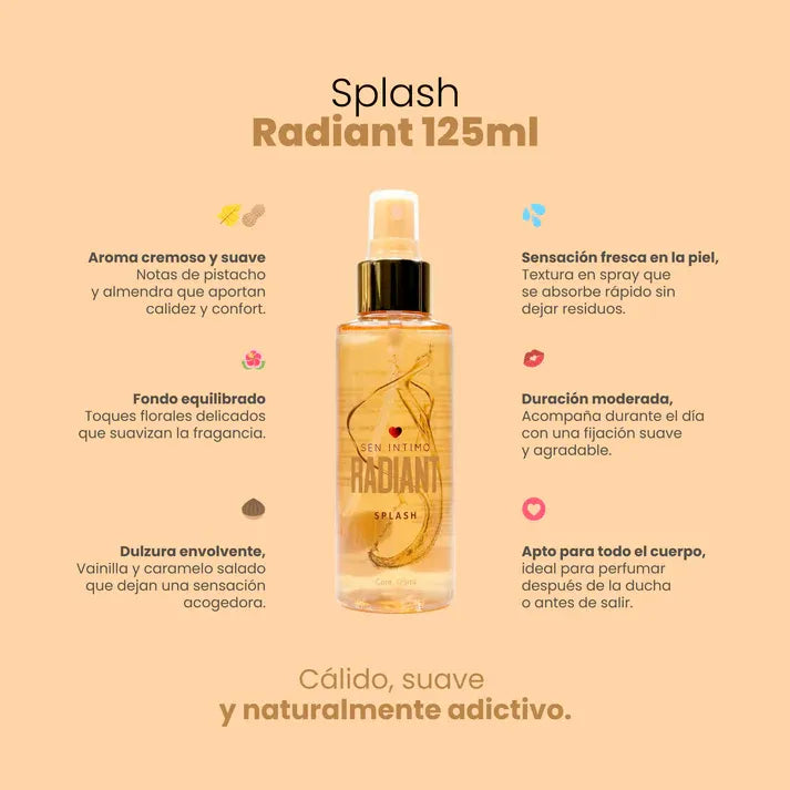 Splash Radiant x125ml - estimulante sexual - envio discreto a Colombia - producto de bienestar íntimo