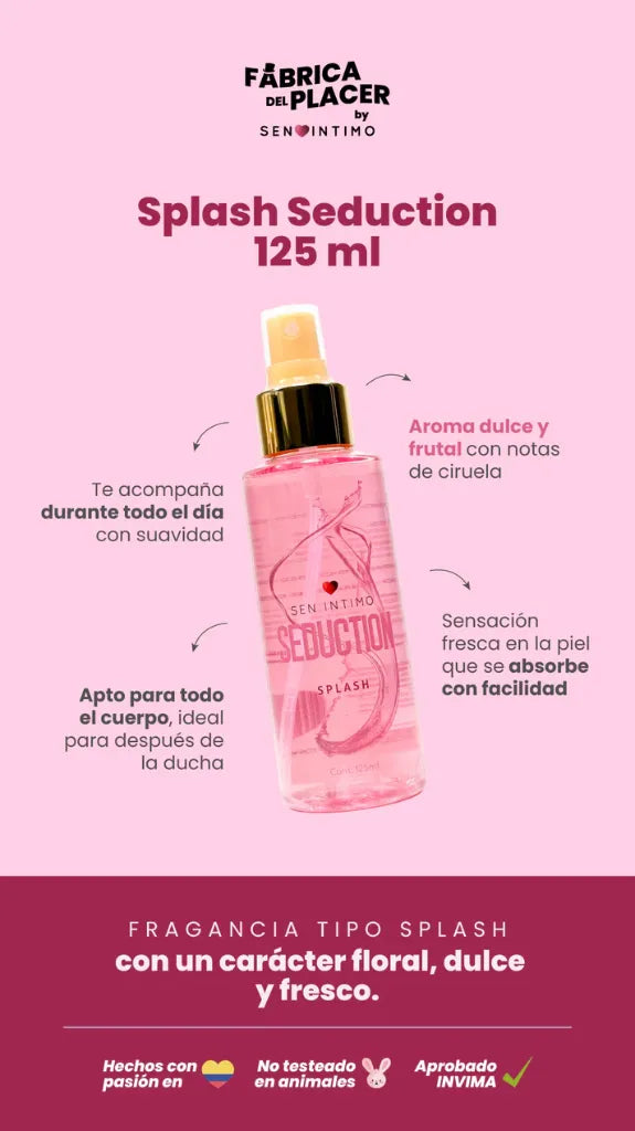 Splash Seduction 125ml - estimulante sexual - envio discreto a Colombia - producto de bienestar íntimo