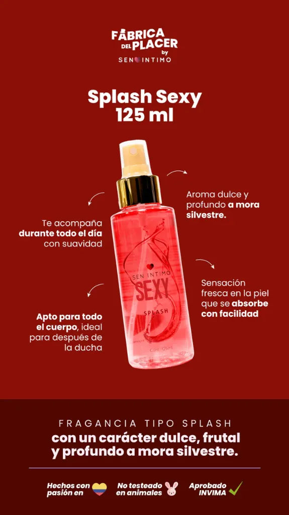 Splash Sexy 125ml - estimulante sexual - envio discreto a Colombia - producto de bienestar íntimo