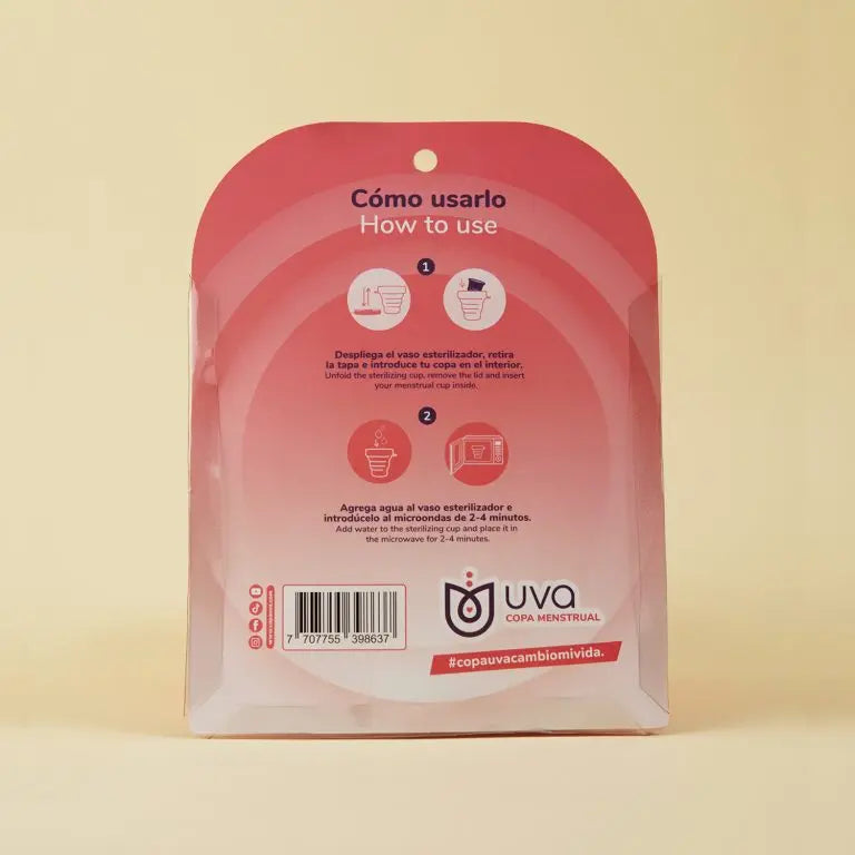 Vaso Esterilizador de Copas UVA - copas menstruales - envio discreto a Colombia - producto de bienestar íntimo
