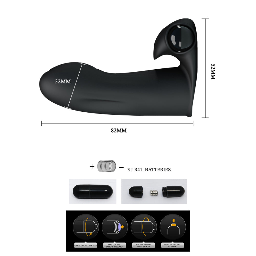 Vibrador Para Dedo Pretty Love Adonis Negro Bi-014488 - vibradores - envio discreto a Colombia - producto de bienestar íntimo