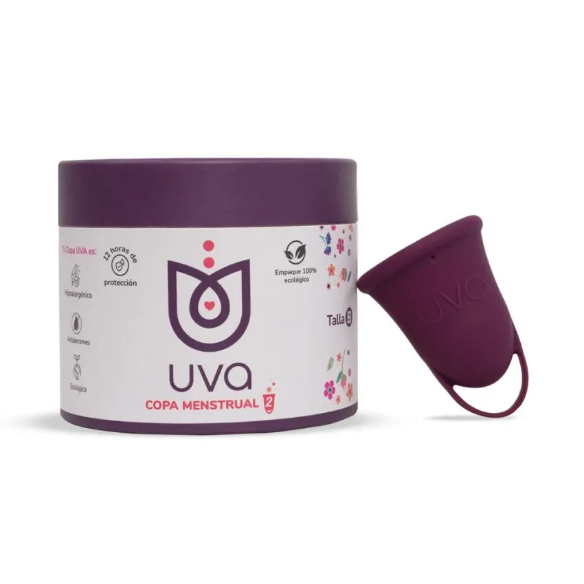 Copa Menstrual UVA 2 Talla B Morado - copas menstruales - envio discreto a Colombia - producto de bienestar íntimo