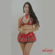 Disfraz colegiala sensual rojo