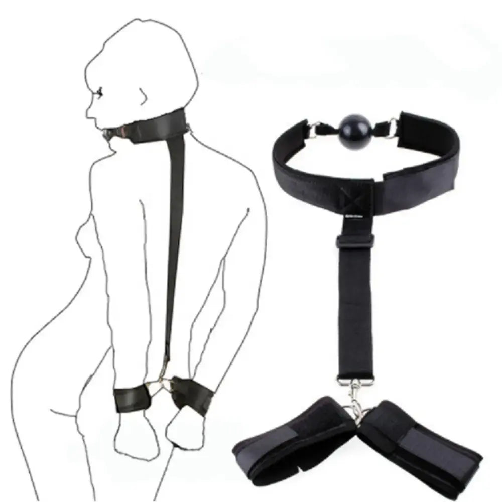 Collar con mordaza y esposas - bondage - envio discreto a Colombia - producto de bienestar íntimo