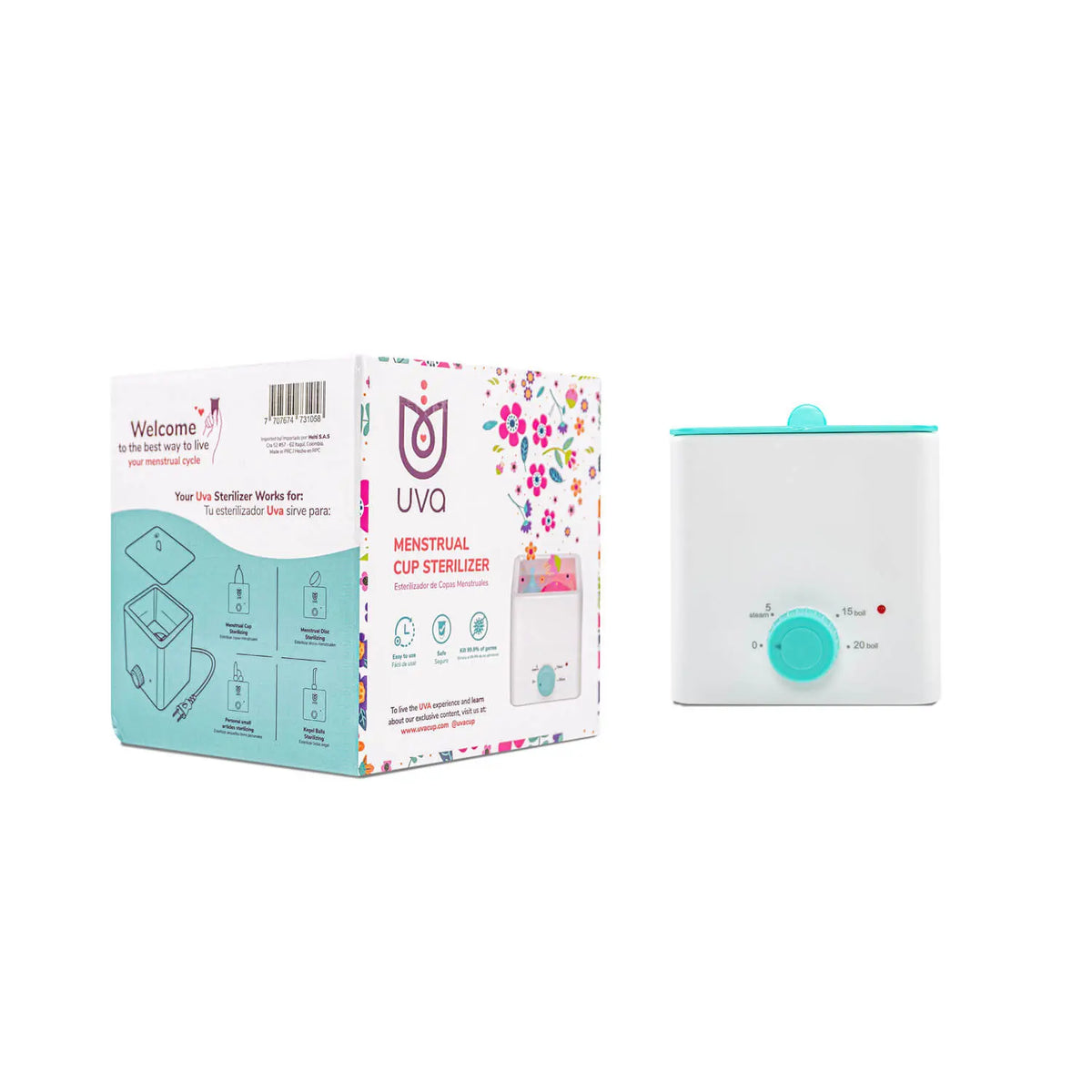 Esterilizador de copa UVA - copas menstruales - envio discreto a Colombia - producto de bienestar íntimo